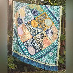 Anthropologie Gauze Throw Blanket Turquoise
